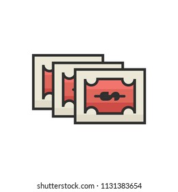 Dollar flat vector icon - Money flat vector icon