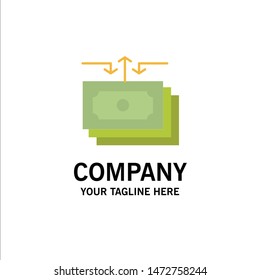 Dollar, Flow, Money, Cash, Report Business Logo Template. Flat Color