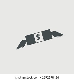 Dollar fly icon illustration sign