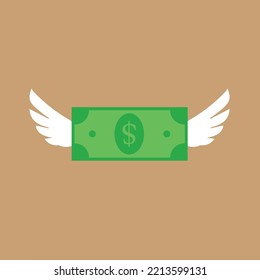 dollar flying, money with wings