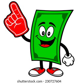 Dollar with Foam Finger