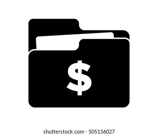 dollar folder business company office corporate image vector icon logo