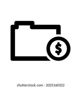 Icono de carpeta del dólar.financiera,documental (ilustración vectorial)