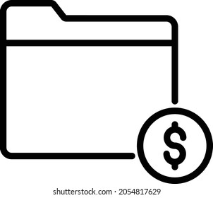 Dollar folder Isolated Vector icon which can easily modify or edit

