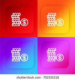 Dollar four color gradient app icon set