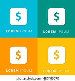 Dollar Four Color Material Designed Icon / Logo