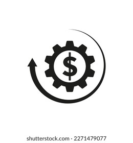 dollar gear arrow icon. Vector illustration.