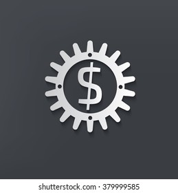 Dollar gear design on clean background,vector