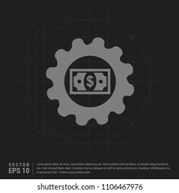 Dollar Gear Icon - Black Creative Background