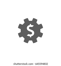 Dollar in gear icon in trendy flat style isolated on white background. Symbol for your web site design, logo, app, UI. Vector illustration, EPS