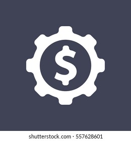 Dollar gears icon.