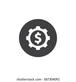 Dollar gears icon.