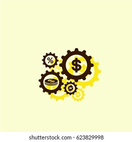 Dollar gears icon