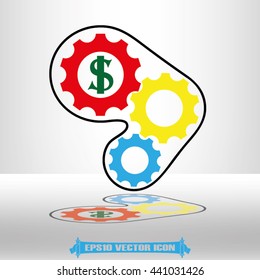dollar and gears icon vector illustration EPS 10.