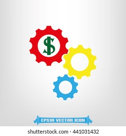 dollar and gears icon vector illustration EPS 10.