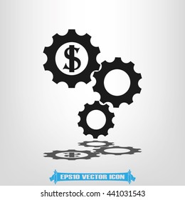 dollar and gears icon vector illustration EPS 10.
