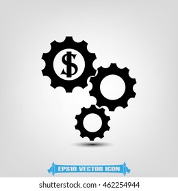 Dollar gears icon vector illustration eps10.
