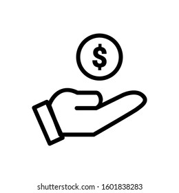 Dollar Give Simple Icon Vector Design