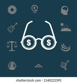 dollar glasses vector illustration