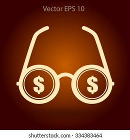 dollar glasses vector illustration