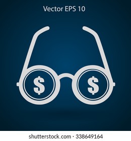 dollar glasses vector illustration