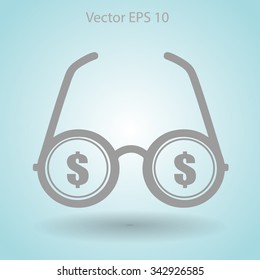 dollar glasses vector illustration
