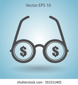 dollar glasses vector illustration