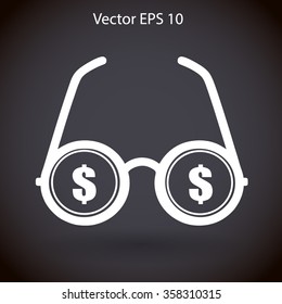 dollar glasses vector illustration