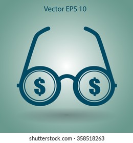 dollar glasses vector illustration