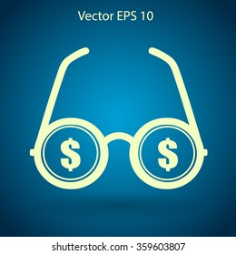 dollar glasses vector illustration