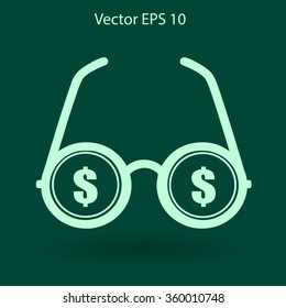 dollar glasses vector illustration
