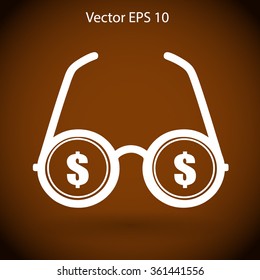 dollar glasses vector illustration