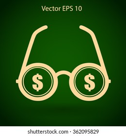 dollar glasses vector illustration