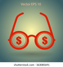 dollar glasses vector illustration