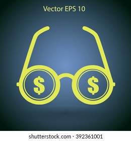 dollar glasses vector illustration