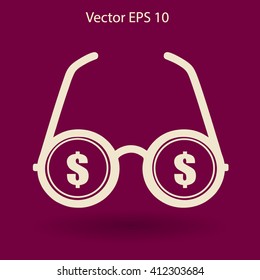 dollar glasses vector illustration