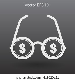 dollar glasses vector illustration