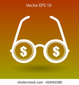 dollar glasses vector illustration