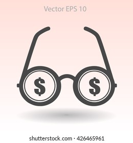 dollar glasses vector illustration