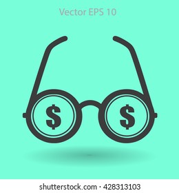dollar glasses vector illustration