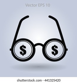 dollar glasses vector illustration