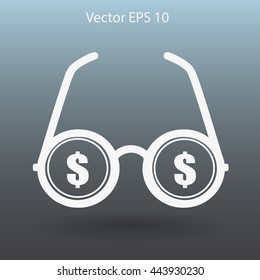 dollar glasses vector illustration