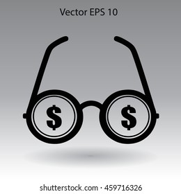 dollar glasses vector illustration