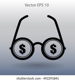 dollar glasses vector illustration