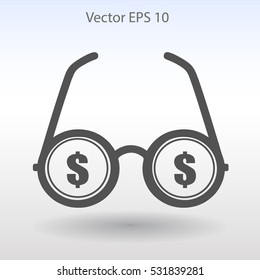 dollar glasses vector illustration