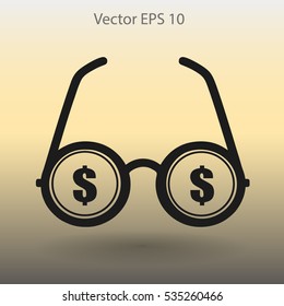 dollar glasses vector illustration