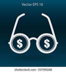 dollar glasses vector illustration