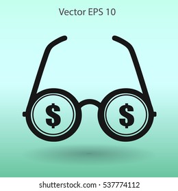 dollar glasses vector illustration