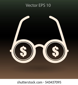 dollar glasses vector illustration