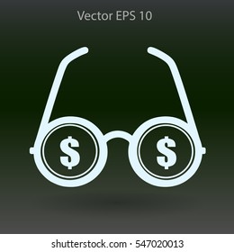 dollar glasses vector illustration